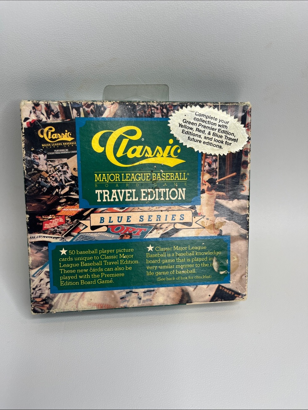 Classic Travel Edition Board Game Box - Blue, Green, Yellow